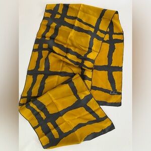 Echo 100% Silk Scarf Oblong Yellow Blue